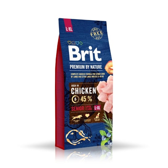 Brit, karma dla psów, Premium By Nature Senior Large/Extra Large L+XL, chicken 45% kurczak 15kg Brit