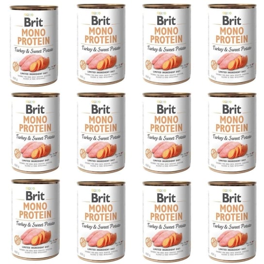 BRIT Mono protein indyk/słodkie ziemniaki pies puszka ZESTAW 12 x 400g Brit