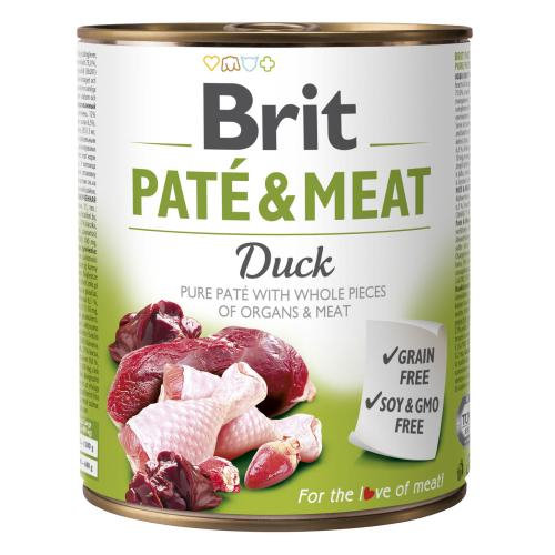 BRIT Pate&Meat Duck - mokra karma dla psa - puszka 800g Brit