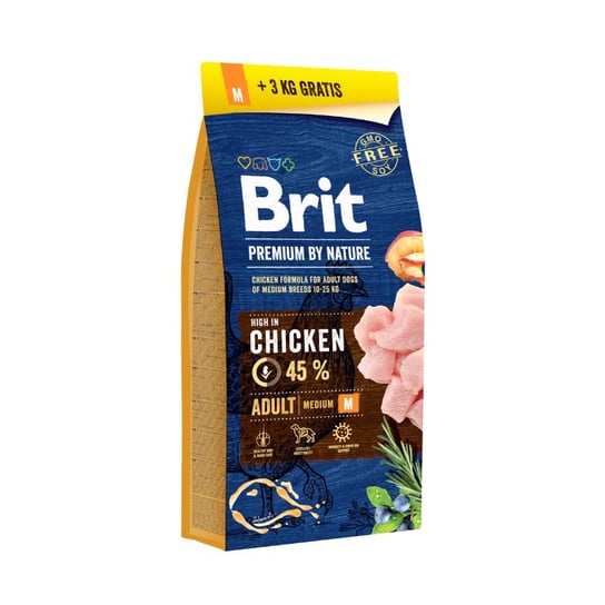 Brit Premium By Nature Adult Medium M 15kg + 3kg Brit