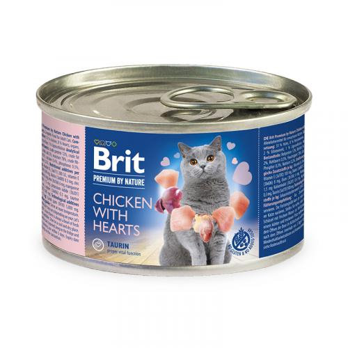 BRIT Premium By Nature Cat Chicken & Hearts - mokra karma dla kota - puszka 200g Brit