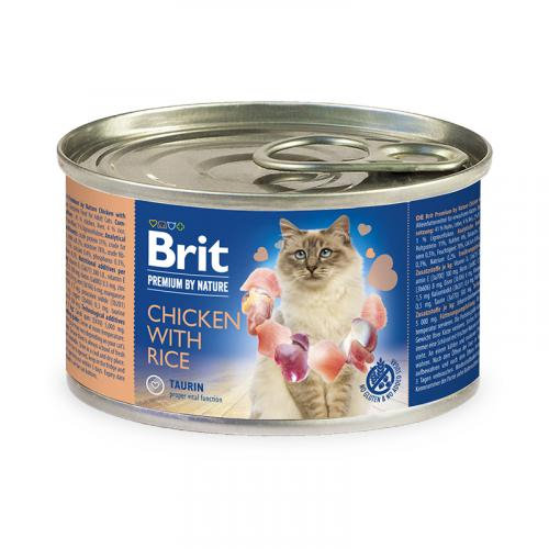 BRIT Premium By Nature Cat Chicken & Rice - mokra karma dla kota - puszka 200g Brit