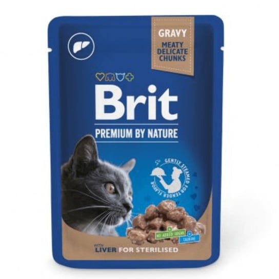 Brit Premium by nature Pouches Liver Chunks Karma mokra dla kota po sterylizacji 100g Brit