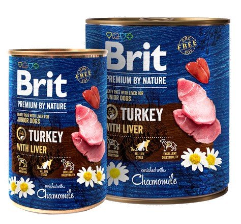 Brit Premium By Nature Turkey & Liver Junior puszka 400g Brit