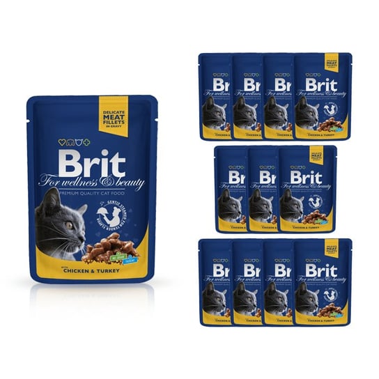 Brit Premium Cat kurczak i Indyk 12x100g Brit