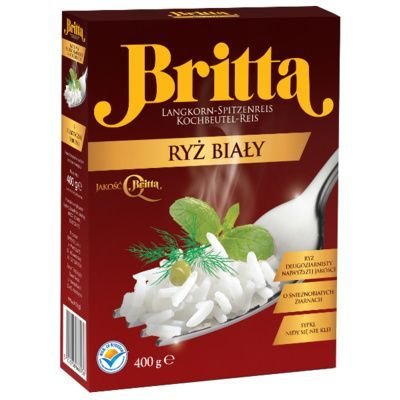 Britta, Ryż długoziarnisty biały w saszetkach, premium, 4x100 g Sawex