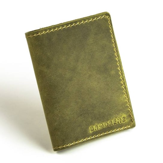 Brodrene, portfel z bilonówką sw04, skórzany, zielony Brodrene
