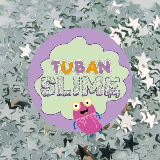 Brokat Slime, srebrne gwiazdki TUBAN
