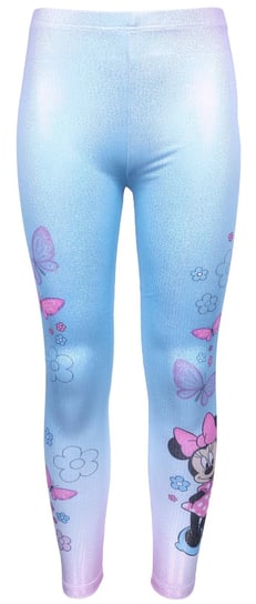 Brokatowe, błękitne legginsy dziewczęce Myszka Minnie Disney