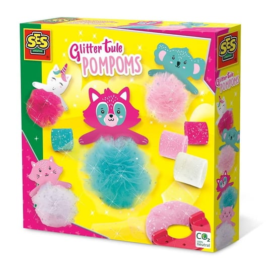 Brokatowe Pompony Z Tiulu Ses Creative - Zabawki Kreatywne Dla Dziewczynek SES