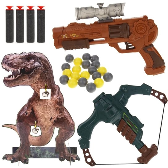 Broń Pistolet Na Kulki Kusza Tarcza Dinozaur T-Rex Urwiskowo
