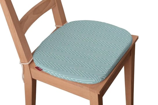 Brooklyn Siedzisko Bartek na krzesło, białe zygzaki na miętowym tle, 40x37x2,5 cm Dekoria