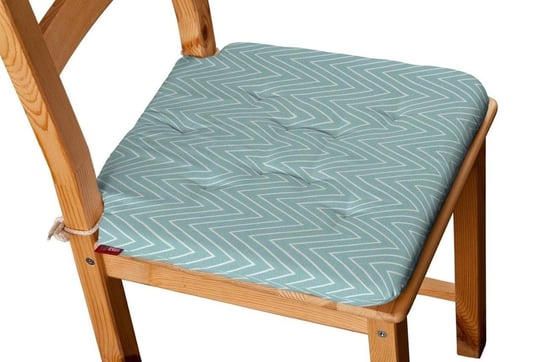 Brooklyn Siedzisko Olek na krzesło, białe zygzaki na miętowym tle, 42x41x3,5 cm Dekoria