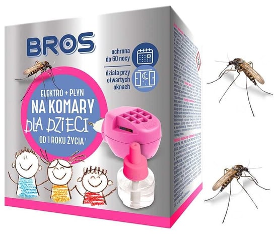 BROS - elektro + płyn na komary dla dzieci od 1 roku życia - 60 nocy Bros