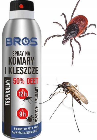 BROS - spray na komary i kleszcze 50% DEET 90ml - 1 szt. Bros