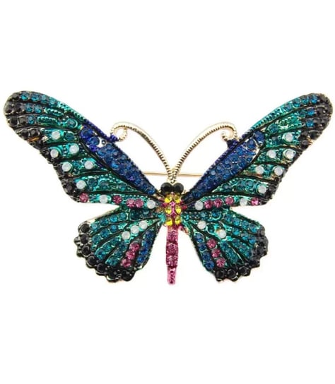 Broszka motyl motylek kolorowa cyrkonie Prezent Agrafka
