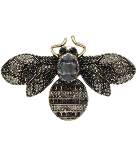 Broszka pszczoła z cyrkoniami złota piękna ozdobna Agrafka