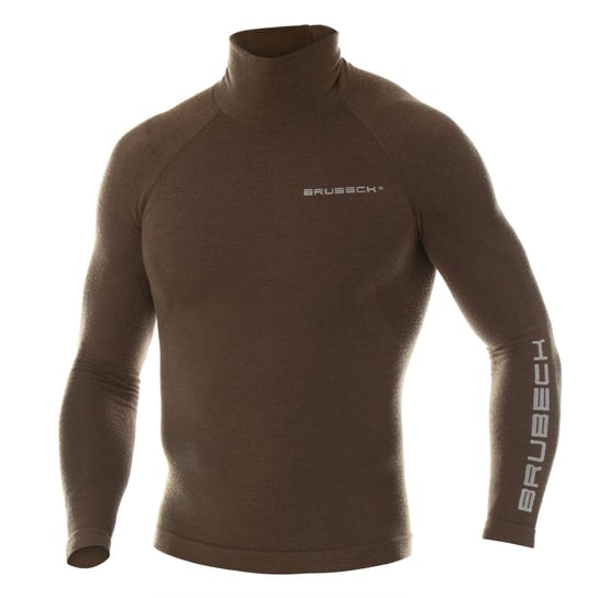 BRUBECK, Koszulka męska termoaktywna, Ranger Wool, khaki, rozmiar M BRUBECK