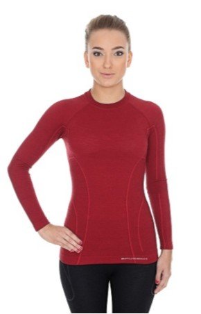 Brubeck, Koszulka termoaktywna damska, Active Wool, burgund, rozmiar L BRUBECK