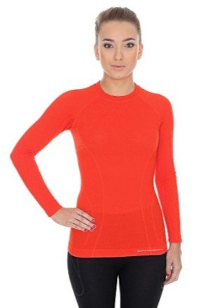 Brubeck, Koszulka termoaktywna damska, Active Wool, pomarańczowy, rozmiar L BRUBECK