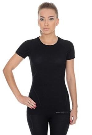 Brubeck, Koszulka termoaktywna damska z krótkim rękawem, Active Wool, czarny, rozmiar L BRUBECK