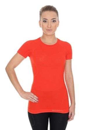 Brubeck, Koszulka termoaktywna damska z krótkim rękawem, Active Wool, pomarańczowy, rozmiar L BRUBECK