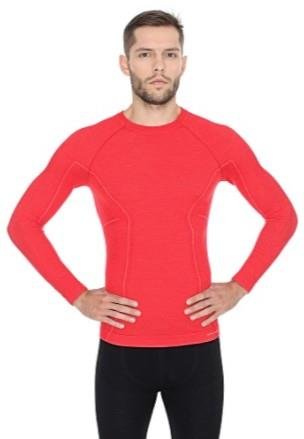 Brubeck, Koszulka termoaktywna męska z długim rękawem, Active Wool, czerwony, rozmiar M BRUBECK