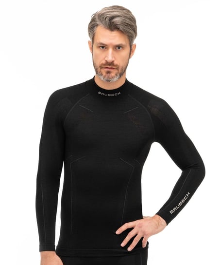 Brubeck, Koszulka termoaktywna męska z długim rękawem, Extreme Wool, czarny, rozmiar L BRUBECK