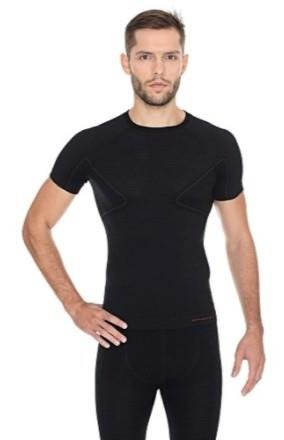 Brubeck, Koszulka termoaktywna męska z krótkim rękawem, Active Wool, czarny, rozmiar L BRUBECK