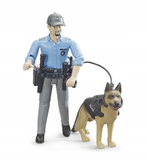 Bruder, Figurka policjanta z psem , 062150 Bruder