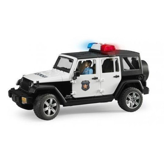 Bruder, Jeep Wrangler Unlimited Rubicon  policyjny z figurką policjanta , 02526 Bruder