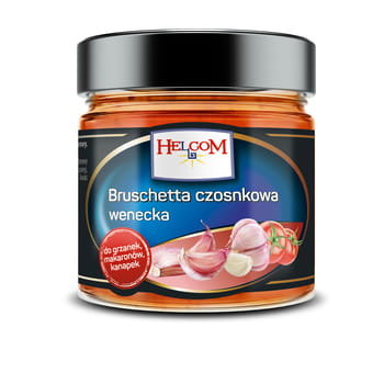 Bruschetta czosnkowa wenecka 195 g Helcom. Produkt pasteryzowany. Helcom