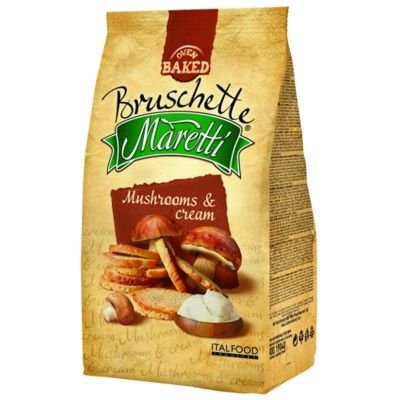 Bruschette Maretti, Chrupki chlebowe z grzybami w śmietanie, 70 g Bruschette Maretti