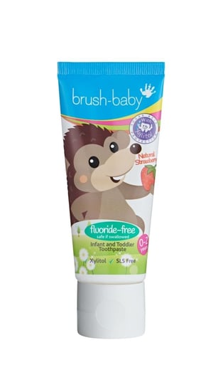Brush-Baby, pasta do zębów dla dzieci w wieku od 0-2 lat o smaku truskawki, bez fluoru, 50 ml Brush-Baby
