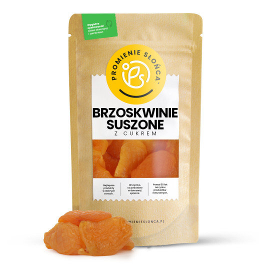 Brzoskwinie suszone z dodatkiem cukru 500g PROMIENIE SŁOŃCA