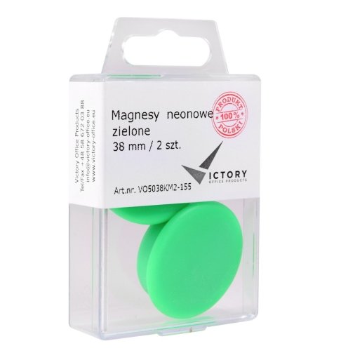 [BS] MAGNESY NEON ZIELONY 38MM 2SZT VICTORY OFFICE VICTORY OFFICE