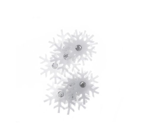 [Bs] Naklejki 3D Z Filcu Śnieżynki 10Szt Ksfi-069 Dalprint dpCraft