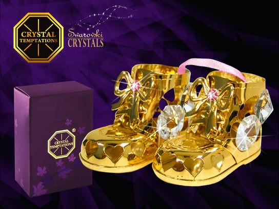 Buciki- różowa kokardka - products with Swarovski Crystals Union Crystal