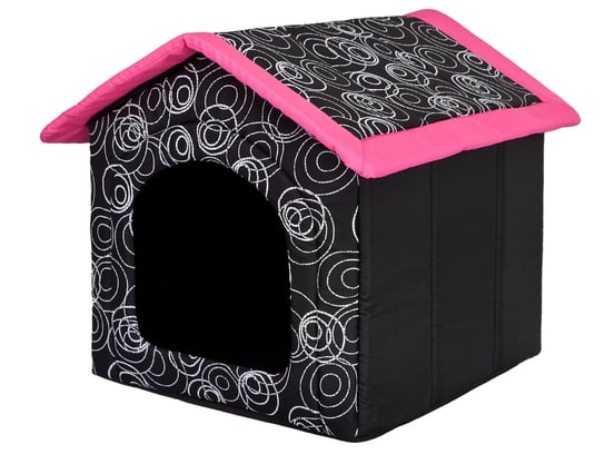 Buda dla psa/kota, 38 x 32 x 38 cm, R1, różowy dach HobbyDog
