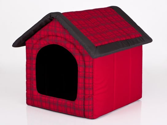 Buda dla psa/kota, 60 x 55 x 60 cm, R4, czerwona w kratę HobbyDog