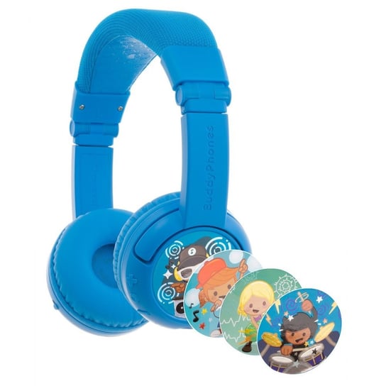 BuddyPhones Słuchawki dla dzieci 85dB bezprzewodowe z mikrofonem Play Niebieskie BuddyPhones