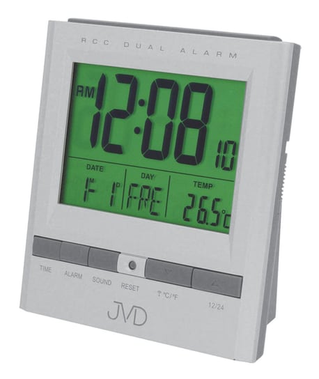Budzik JVD RB92.5 Termometr, dwa alarmy, DCF77 JVD