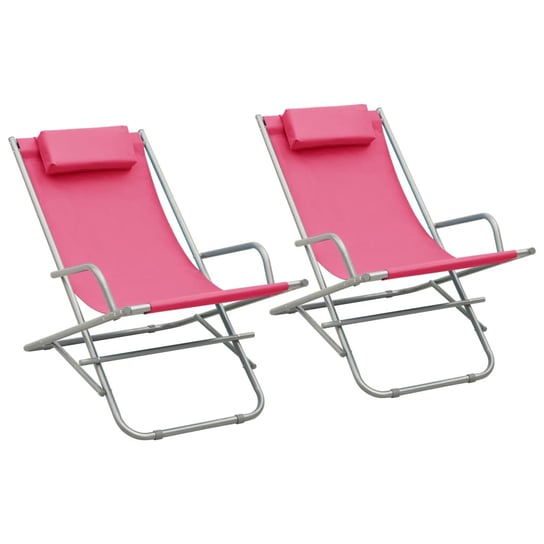 Bujane krzesła, 2 szt., stal, różowe vidaXL