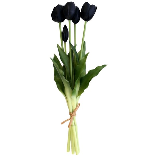 Bukiet 5  tulipanów czarny 40 cm jak żywy gumowany Saska Garden