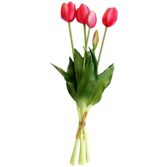 Bukiet 5 tulipanów różowy 40 cm jak żywy gumowany Saska Garden