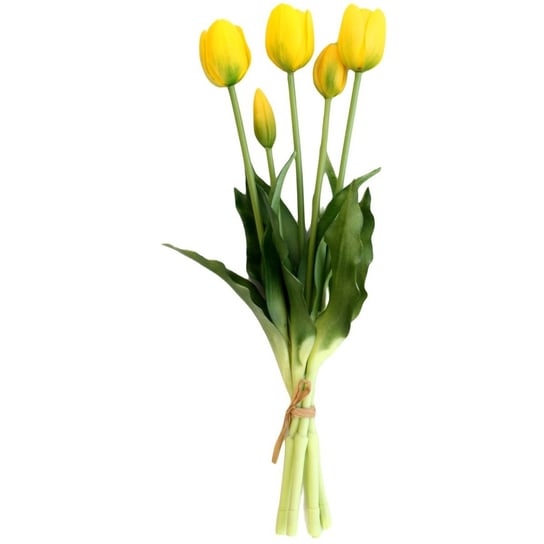 Bukiet 5 tulipanów żółty 40 cm jak żywy Saska Garden