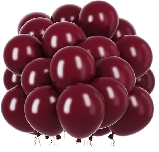 Bukiet balonów bordowych burgund 20szt metaliczne 12 cali Zestaw Gotowych Dekoracji Urodzinowych inna (Inny)