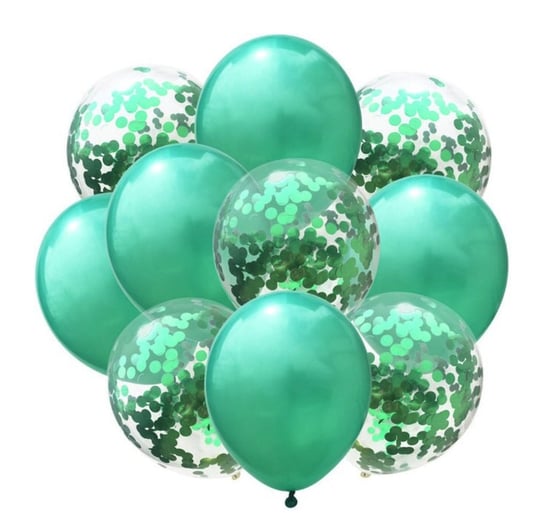 Bukiet balonów lateksowych zielony konfetti Św Patryka kompletny zestaw dekoracji inna (Inny)