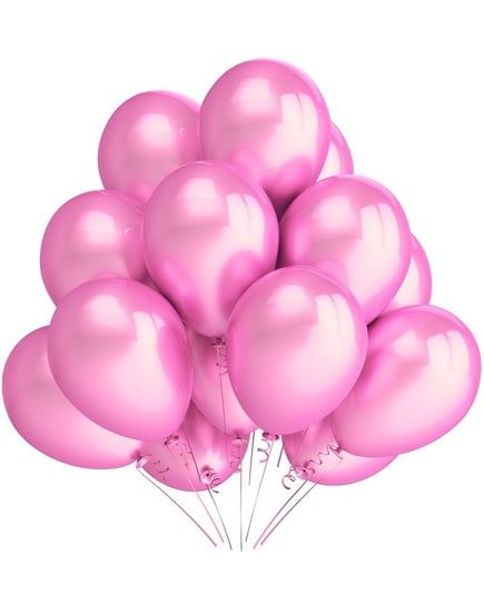 Bukiet balonów metaliczny jasny różowy cukierkowy Gotowy zestaw dekoracji na Urodziny Szafran Limited