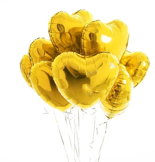Bukiet balonów złote serca komunia chrzest hel 8el Gotowy Zestaw na Prezent Szafran Limited